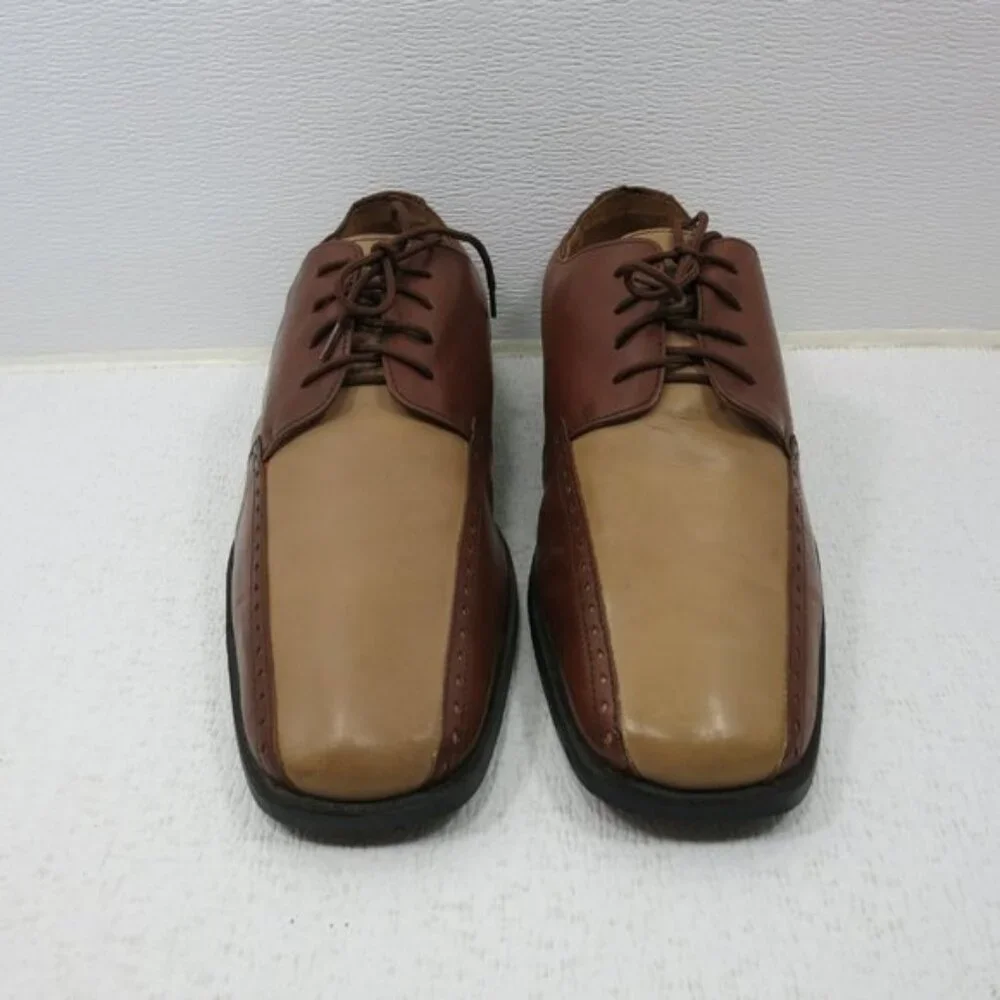 Stanley Blacker Split Top Two Tone Leather Dress Men's Footwear Oxfords Sz 15 M